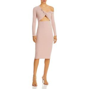 Fore Womens Pink Cut Out Off The Shoulder Party Midi Dress NWT